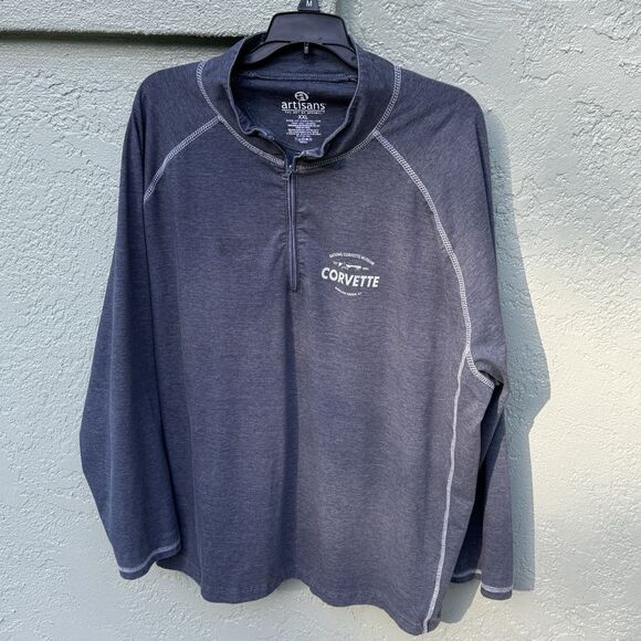 Artisans Womens Corvette Museum 1/4 Zip Pullover Heavy Shirt XXL Gray 28p2p 26L - Picture 1 of 3